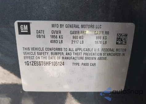 2017 Chevrolet Malibu 1Lt z USA, uszkodzony, nr VIN 1G1ZE5ST6HF105124